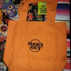Trader Joe's Orange Canvas Tote Bag